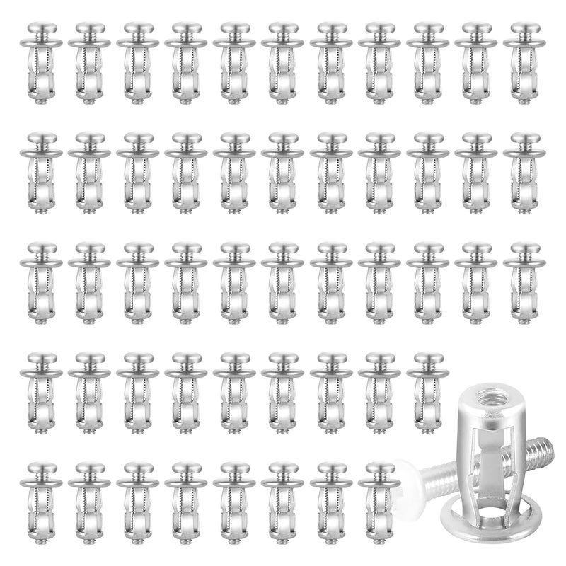 Iffitya 50Pcs M4 x 20 Hollow Door Anchor Set, Hollow Metal Cavity Fixing Wall Anchors for Aluminium cladding Sheet Steel Pipe, Iron Sheet, Plastic Sheet(8 * 16MM) - Image 1